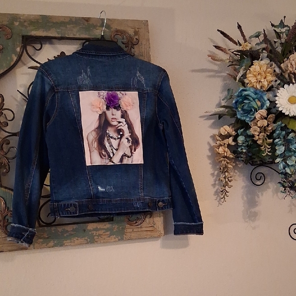 Enjean Jackets & Blazers - ENJEAN Artistic Blue Denim Jacket. NWOT Excellent Condition Size Medium